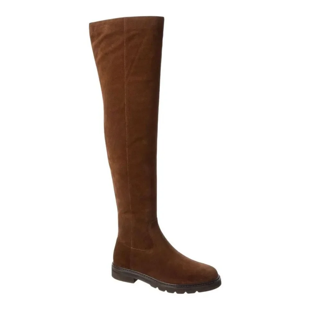 Stuart Weitzman Women's Brown Chicago Lug Suede Over-the-knee Boot size 7.5 NWB